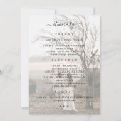 Verbleekte foto bruiloft welkomstbrief & reisschem kaart (Achterkant)