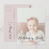 Verbleekte foto Kinderverjaardagsuitnodiging Post  Briefkaart (Voorkant / Achterkant)