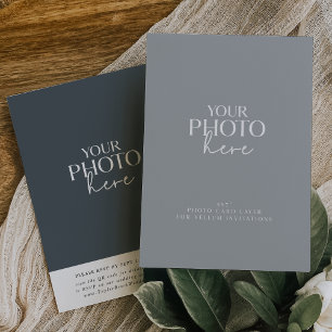 Verbleekte fotokaart QR-code voor Vellum Wedding I Kaart