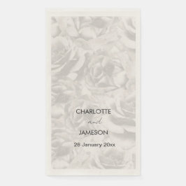 Verbleekte grijze rozen Persoonlijk bruiloftsfeest Servet