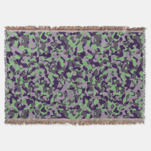 verbleekte groene en paarse camouflage abstract deken