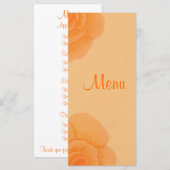 Verbleekte Oranje Rozen, aangepaste menukaarten Menu (Voorkant / Achterkant)