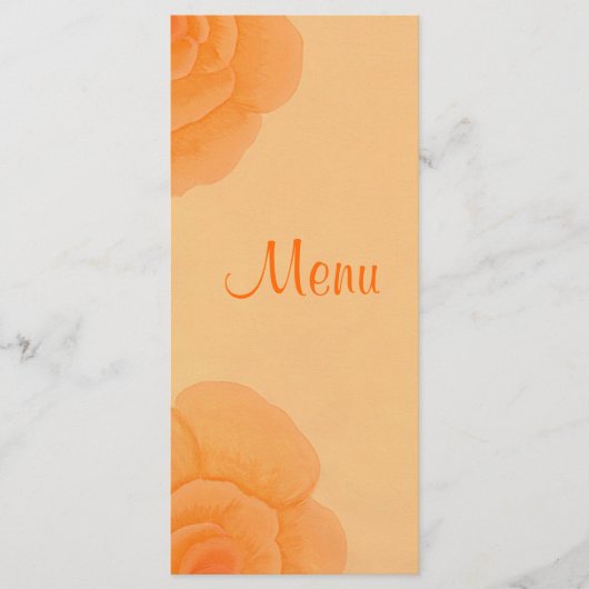 Verbleekte Oranje Rozen, aangepaste menukaarten Menu (Voorkant)