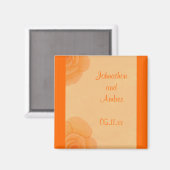 Verbleekte Oranje Rozen Bewaar de datum Trouwmagne Magneet (Voorkant / Achterkant)