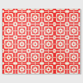 Verbleekte rode MCM Mid Century Abstract Modern Cadeaupapier (Vlak)