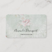 Verbleekte Rozen Grijs Ontwerp Visitekaartje (Voorkant)