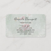 Verbleekte Rozen Grijs Ontwerp Visitekaartje (Achterkant)