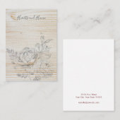 Verbleekte Sketch Floral Wood Earring Display Kaar Visitekaartje (Voorkant / Achterkant)