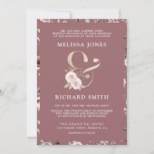 Verbleekte Stof Roze Bloemige Ampersand QR Code Tr Kaart (Voorkant)