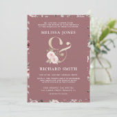 Verbleekte Stof Roze Bloemige Ampersand QR Code Tr Kaart (Staand voorkant)