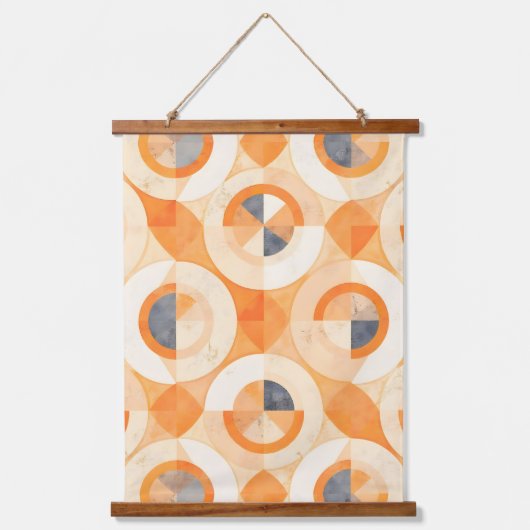 Verbleekte Terra-geometrie Hangend Wandkleed (Voorkant)