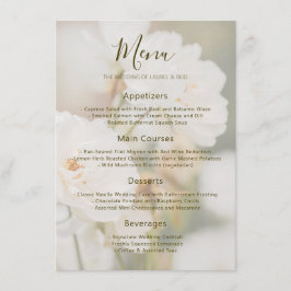 Verbleekte Witte Roos Bloemige Foto Romantische Br Menu
