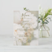 Verbleekte Witte Roos Bloemige Foto Romantische Br Menu (Staand voorkant)