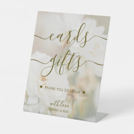 Verbleekte Witte Rozen Elegante Kaarten En Cadeaus Reclamebord Met Voetstuk