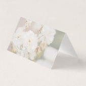 Verbleekte Witte Rozen Foto Trouwtafel Plaatskaart Kaart (Achterkant)