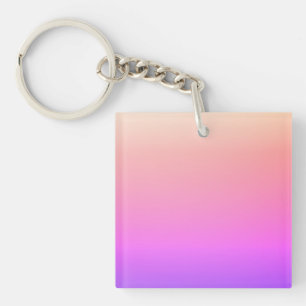 Verblekende perzik roze en paarse kleurrijke ombre sleutelhanger