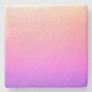 Verblekende perzik roze en paarse kleurrijke ombre stenen onderzetter