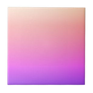 Verblekende perzik roze en paarse kleurrijke ombre tegeltje