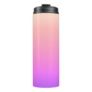 Verblekende perzik roze en paarse kleurrijke ombre thermosbeker