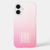 Verblekende Roze Ombre Gradiënt en Uw Initiaal Case-Mate iPhone Case (Achterkant)