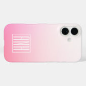 Verblekende Roze Ombre Gradiënt en Uw Initiaal Case-Mate iPhone Case (Achterkant (horizontaal))