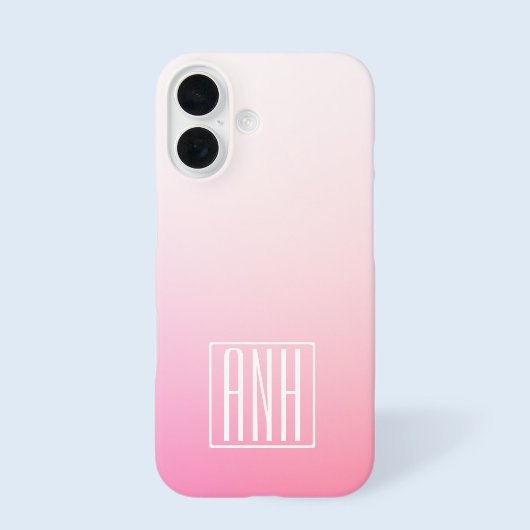 Verblekende Roze Ombre Gradiënt en Uw Initiaal Case-Mate iPhone Case