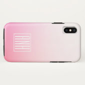 Verblekende Roze Ombre Gradiënt en Uw Initialen Case-Mate iPhone Case (Achterkant (horizontaal))