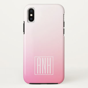 Verblekende Roze Ombre Gradiënt en Uw Initialen Case-Mate iPhone Case