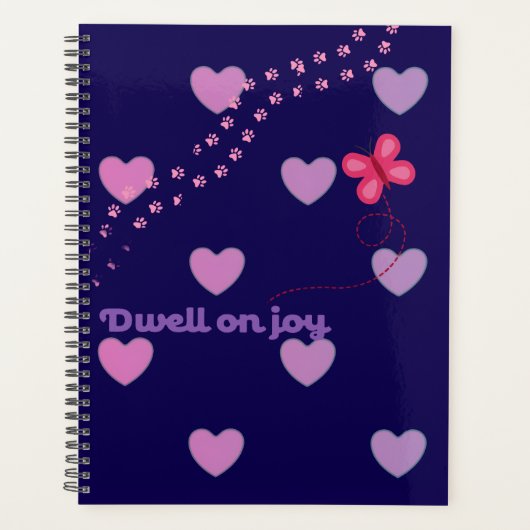 verblijf bij vreugde harten en pootafdrukken dagel planner (Voorkant)
