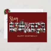 Verblijf Bonkers Alice in Wonderland Birthday Briefkaart (Voorkant / Achterkant)