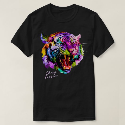 Verblijf de kleurrijke angry Tiger Premium voor bl T-shirt (Design voorkant)