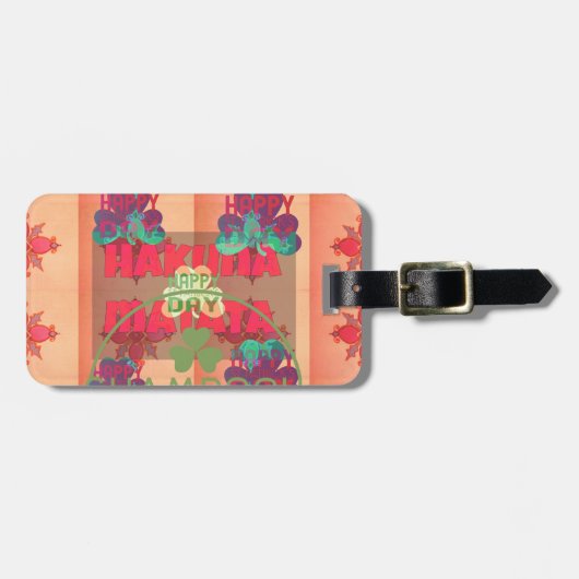 Verblijf gelukkig Sint Patrick's Day Hakuna Mata Bagagelabel (Voorkant horizontaal)