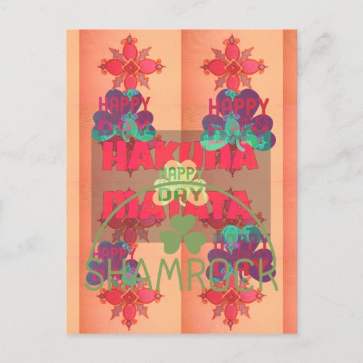 Verblijf gelukkig Sint Patrick's Day Hakuna Mata Briefkaart (Voorkant)