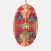 Verblijf gelukkig Sint Patrick's Day Hakuna Mata Keramisch Ornament (Rechts)