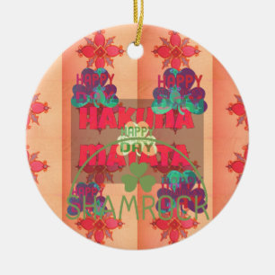 Verblijf gelukkig Sint Patrick's Day Hakuna Mata Keramisch Ornament