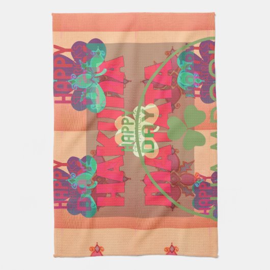 Verblijf gelukkig Sint Patrick's Day Hakuna Mata Theedoek (Verticaal)