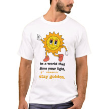 Verblijf Golden Retro Sun T-shirt