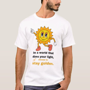 Verblijf Golden Retro Sun T-shirt