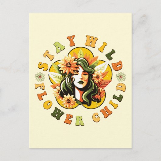 Verblijf het Briefkaart van een kind met wilde blo (Voorkant)