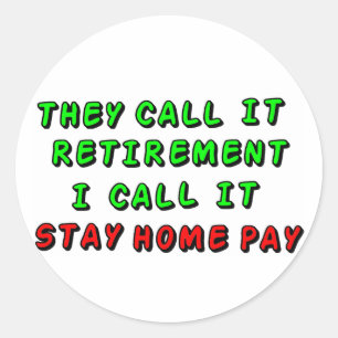 Verblijf Home Pay Ronde Sticker