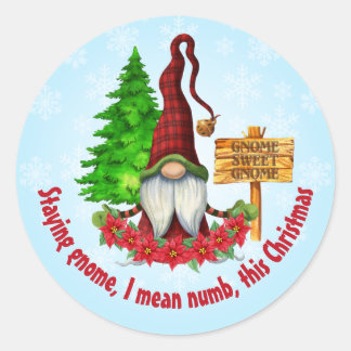 Verblijf in Gnome deze kerst Ronde Sticker