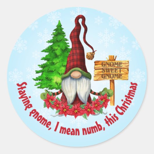 Verblijf in Gnome deze kerst Ronde Sticker (Voorkant)