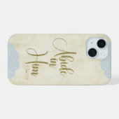 Verblijf in Hem Bijbeltekst Quote iPhone 15 Case (Achterkant horizontaal)
