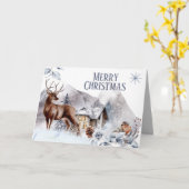 Verblijf in het land bos blokhut vogel DIY wensen Kaart (Gele Bloem)