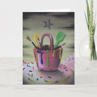 Verblijf in het Sandbox wenskaart Kaart