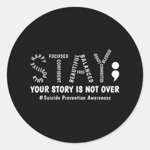 Verblijf Je verhaal is niet over mentale gezondhei Ronde Sticker