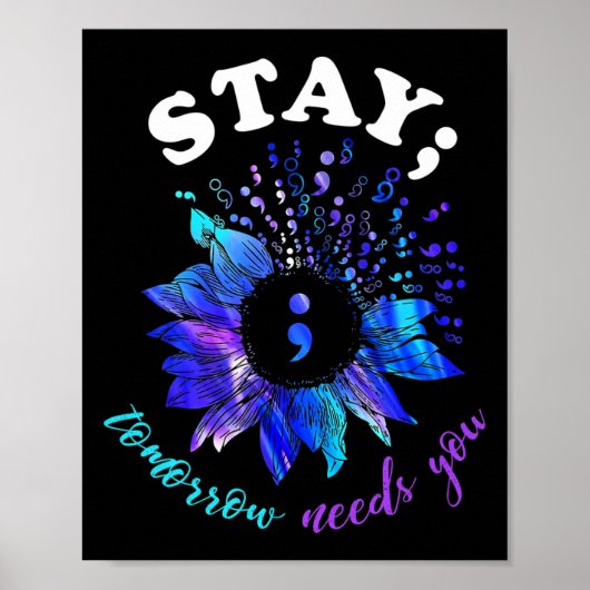 Verblijf morgen heeft je geestelijke gezondheidspr poster (Voorkant)