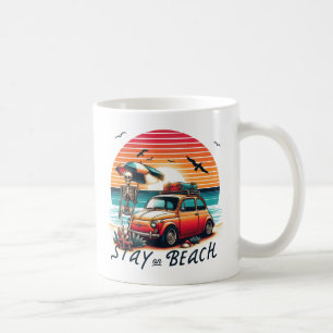 Verblijf op het strand - Retro vibes - Skelet Koffiemok
