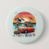 Verblijf op het strand - Retro vibes - Skelet Ronde Button 7,6 Cm (Voorkant)