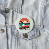 Verblijf op het strand - Retro vibes - Skelet Ronde Button 7,6 Cm (In situ)